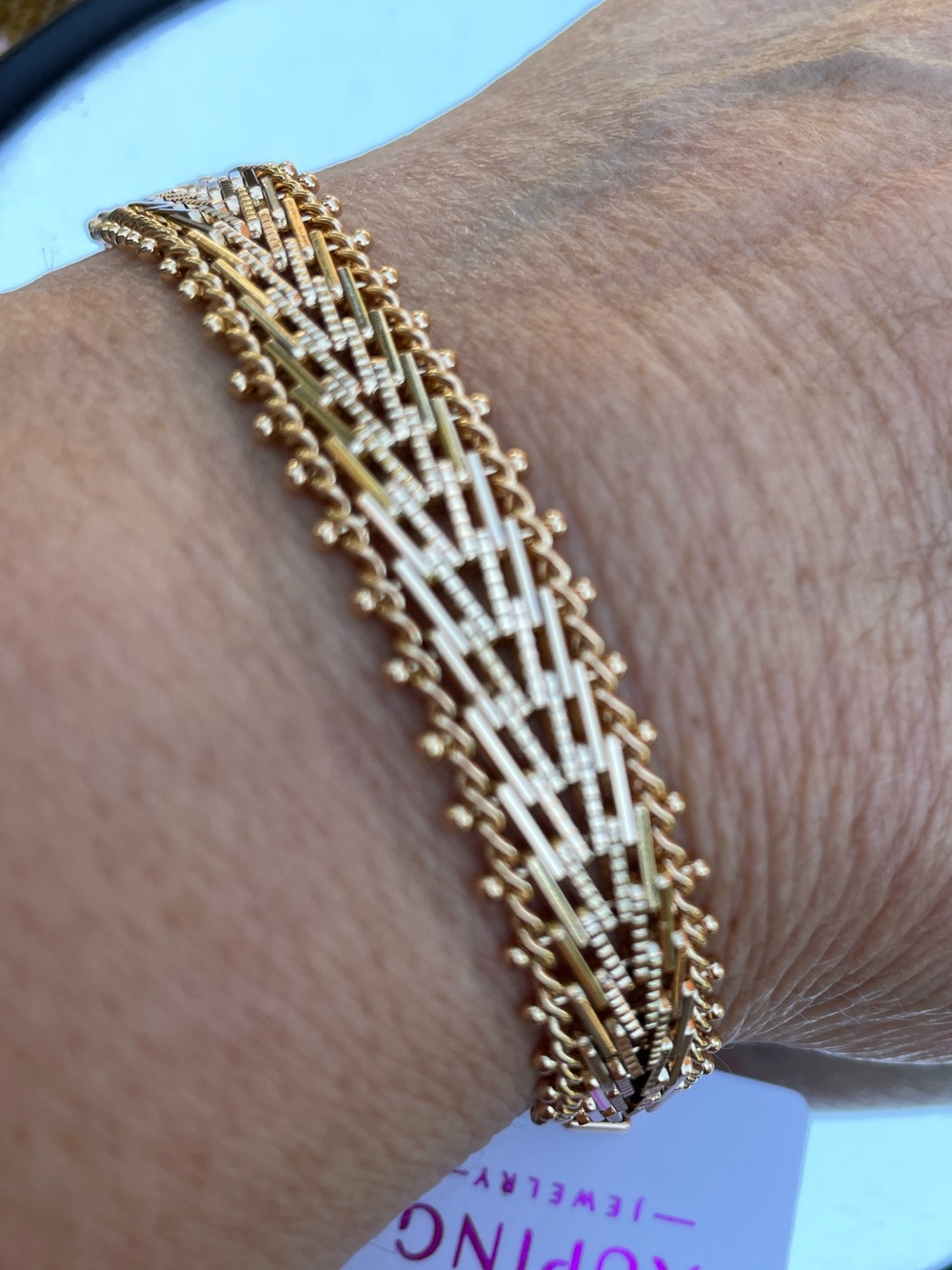 7.5” Xuping Pink Gold 18k Plated  Chain Bracelet  Woman’s Men’s Herringbone